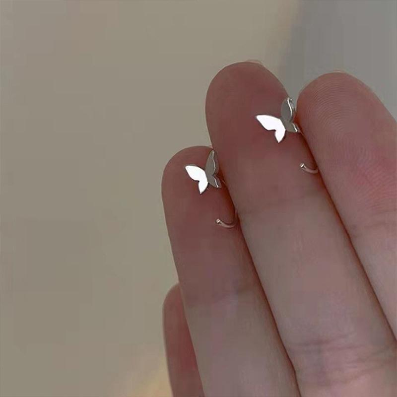 Sliver Open Earrings Jewelry Girl Cute Hoop Earring  Opening Huggies