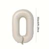 Ivory White Number 0-9 Aluminum Foil Balloon, Birthday Decoration, Anniversary Decoration, New Year Decoration, Graduation Party Decoration Supplies