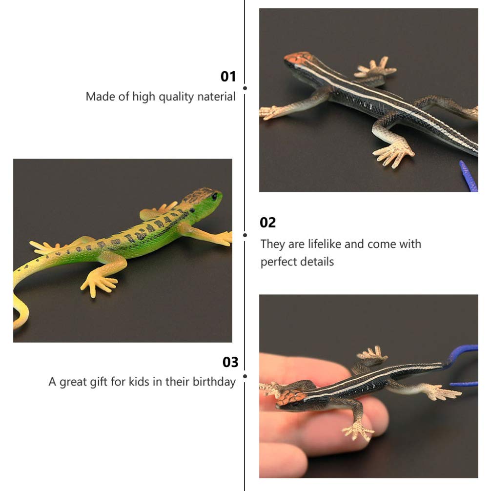 POPETPOP Kunstig øgleleke Øgle Lekeutstyr Pedagogisk Modellleke Actionfigur Øgleleke Skapning Barn Gave 2 Stykker