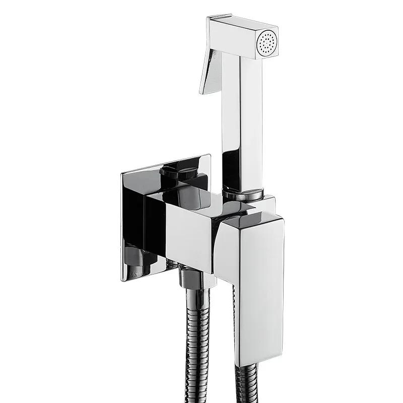 

Brass Shower Tap Bidet Sprayer Faucet Washer Mixer Shower Higienica Cold and Hot Water Mixer Crane Square Shower Spray