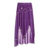 Ladies Sequin Beaded Belly Dance Skirt Chiffon Fabric Elastic Waistband Performance Costume Practice Dancewear