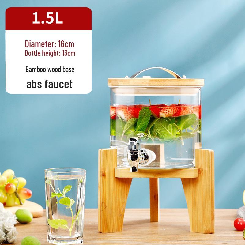 Žáruvzdorná skleněná láhev na kvašení vína s kohoutkem – Ideální pro víno, ovocný čaj, léčivé nápoje a nápoje k samoobsluze