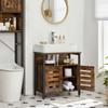 VASAGLE Under Sink Cabinet, Bathroom Vanity Unit, Storage Cupboard, 60 x 30 x 60 cm, with Steel Frame, Open Shelf, Louvered Doors, Adjustable Shelf