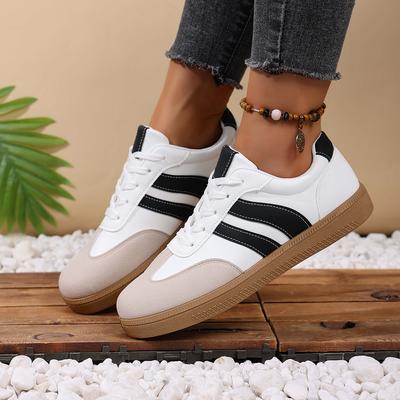 Fashion Women Tennis Sneakers Flats Ladies Fashion Mixed Colors Lace-up Vulcanized Shoes Spring Autumn Woman Outdoor Trainers Footwear
