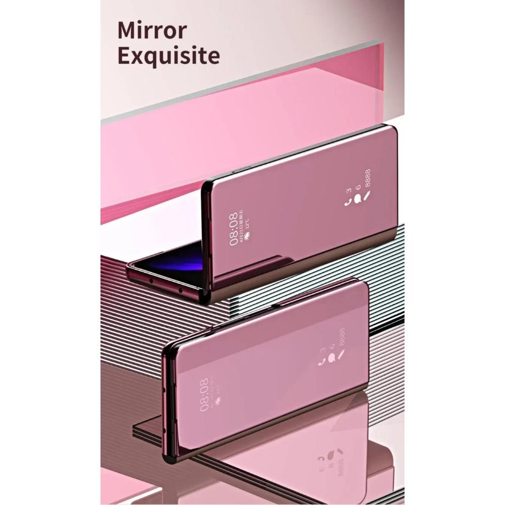 Flip Mirror Case für Samsung Galaxy Z Fold 6 5 4 3 2 Schutzhülle Smart View Kickstand Stoßfester Halter Business Vollschutzhülle