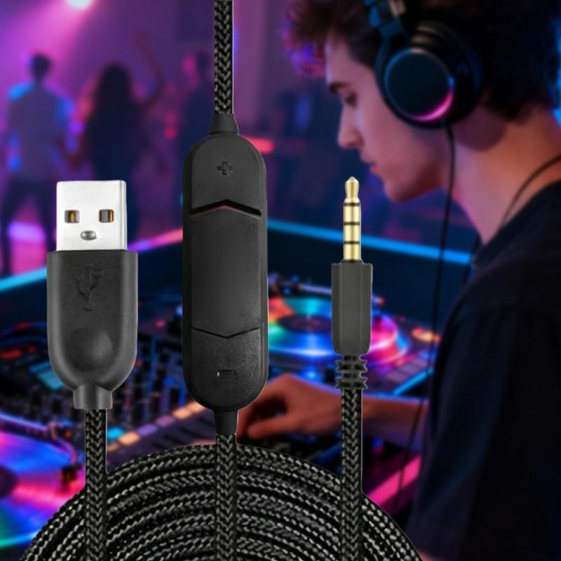 Plugs Play USB Sound Card 3.5mm Auxiliary Cable With Noise Reductions For Gaming Headsets PC Laptop Mobile Phones