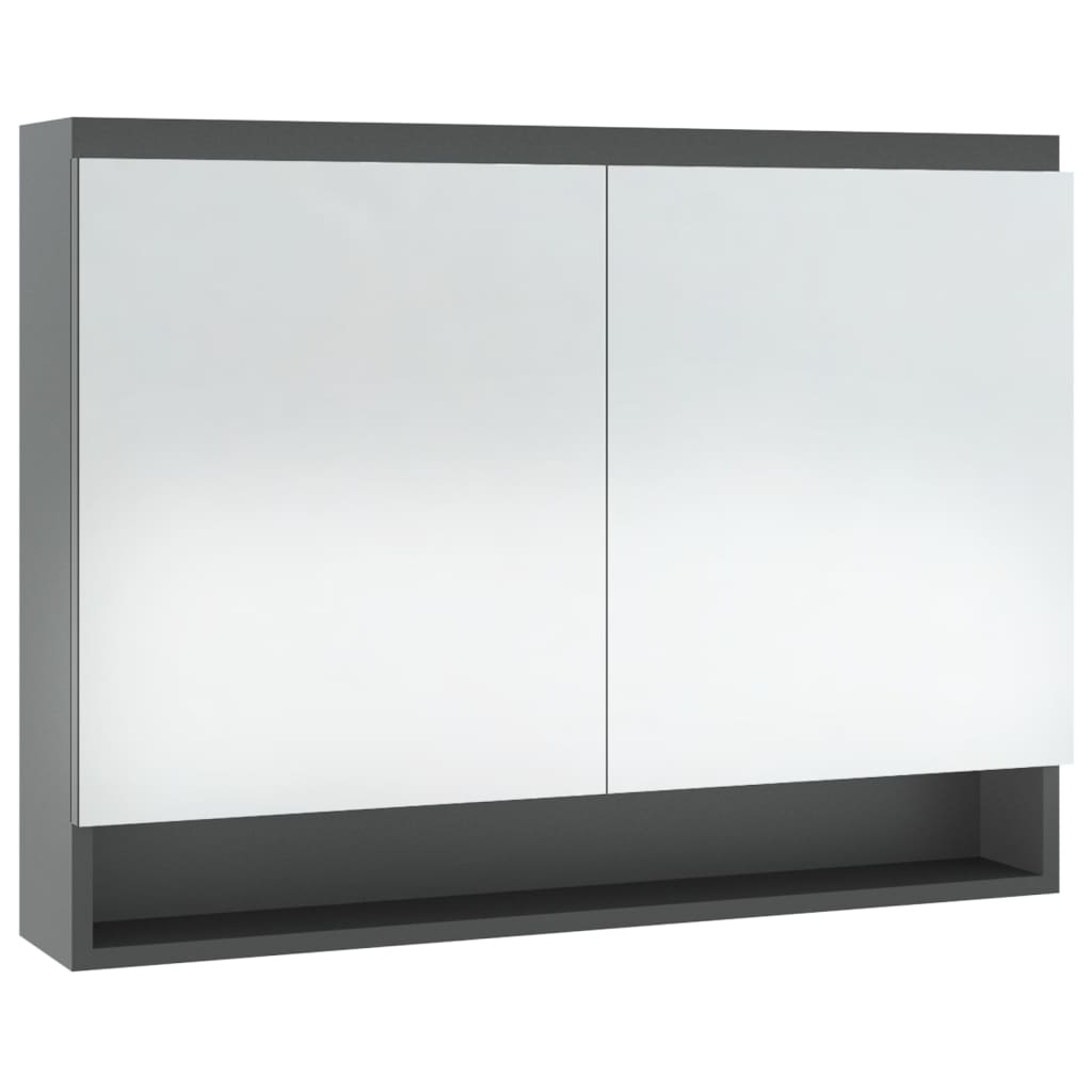 Vidaxl Szafka Łazienkowa Z Lustrem, 80X15X60 Cm, Mdf, Szara
