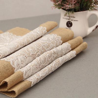 Runner da tavolo in pizzo di juta 30X180 cm, decorazione rustica per matrimonio in juta naturale