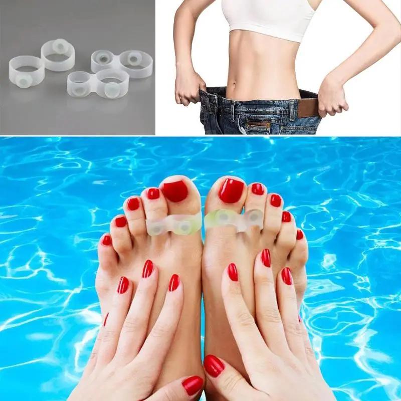 1/4/5/10 Pair Magnetic Therapy Slimming Toe Rings Fast Lose Weight Burn Fat Reduce Fats Body Silicone Foot Massage Toe Rings