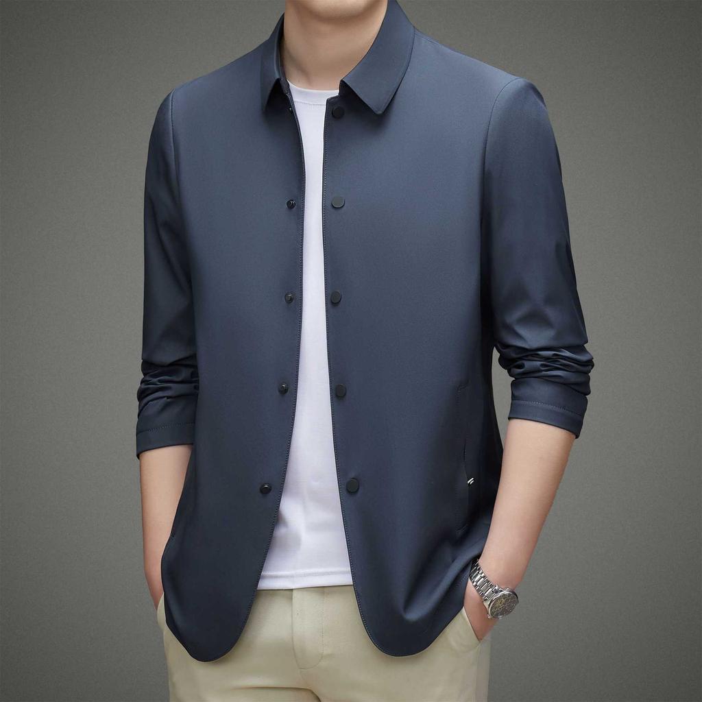 Spring and Autumn New Lapel Short Jacket Jacket Men's Classic Business Casual Simple Jacket Jacket Jacket