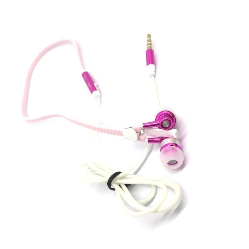 3.5mm Glow In The Dark Earphones Glow Earbuds Metal Zipper Glowing Headset Luminous Light Stereo Han