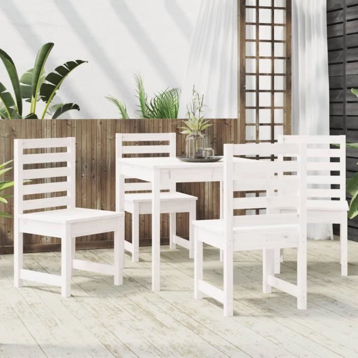 VidaXL Ensemble à dîner de jardin 5 pcs blanc bois massif de pin 3154678