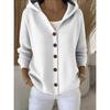 Autumn and Winter Hooded Knitted Cardigan Women's Solid Color Casual Fashion Sweater Jacket Women