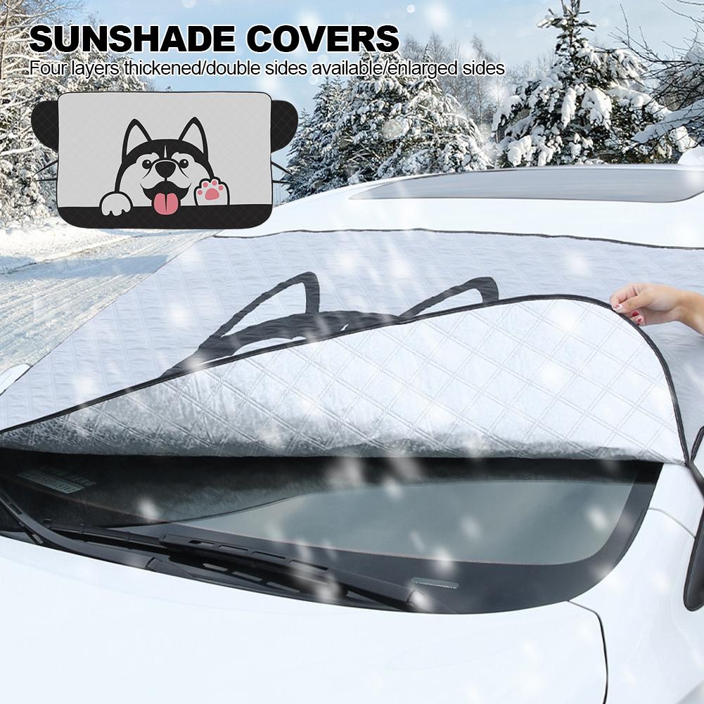 Car Sunscreen Heat-insulating Sunshade Curtain Car Sunshade Front Windshield Cover of Car Window Frost-proof Cloth Snow