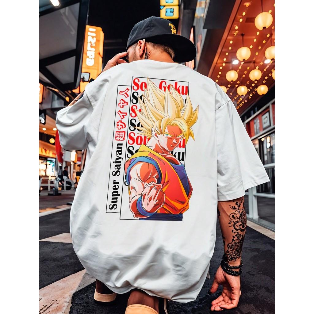 

Dragon Ball Saiyan Son Goku Anime Men Women Summer T-shirt Harajuku Retro Short-sleeved Loose Oversized Casual Comfort Y2k Top S