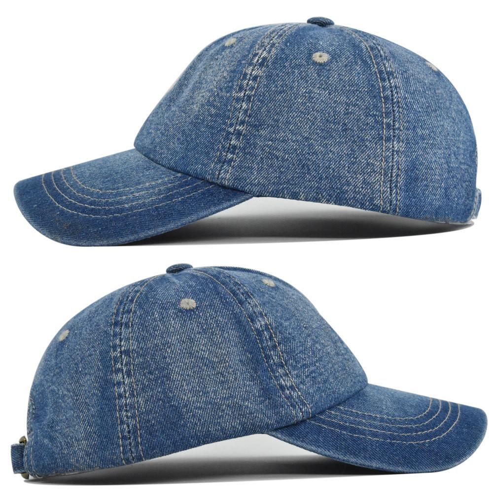 Cap Baseball Retro Washed Denim Material Hat Solid Color Duckbill Breathable Hat