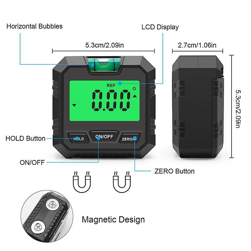 Digital Protractor Inclinometer Level Box Angle Finder Bevel Box with Magnet Base