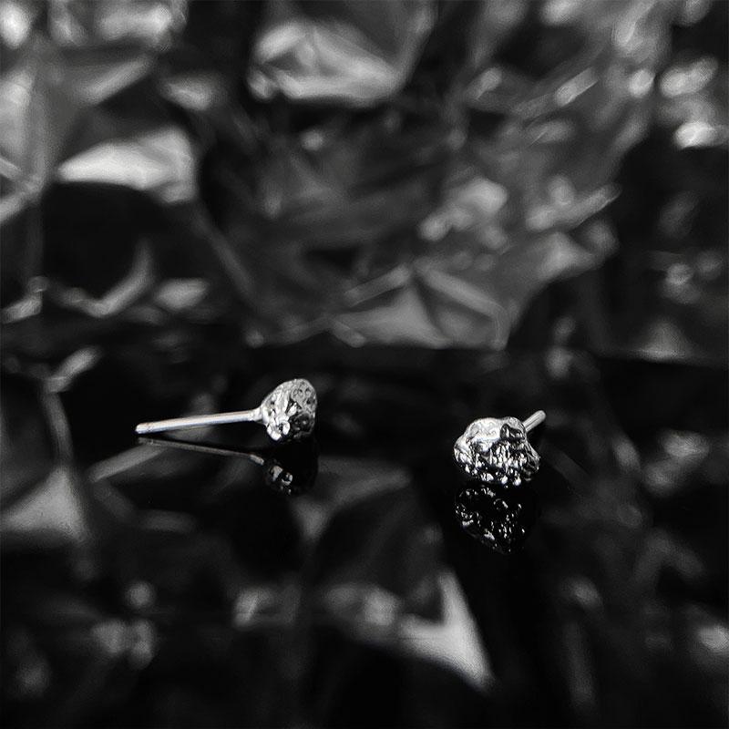 Earrings Female Summer Sterling Silver S925 Meteorite Design Niche Light Luxury High Sense Of Simplicity And Compact Earrings