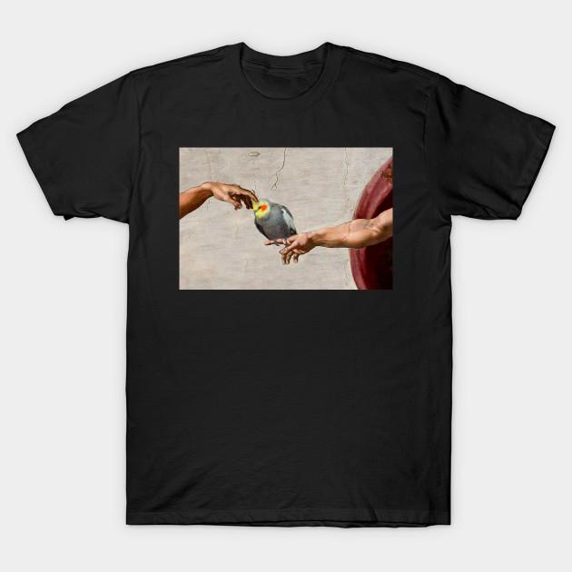 

Men Black Print T-shirt Scritch The Cockatiel No-Cut Transfer Paper Print Cotton Tshirt L чорний