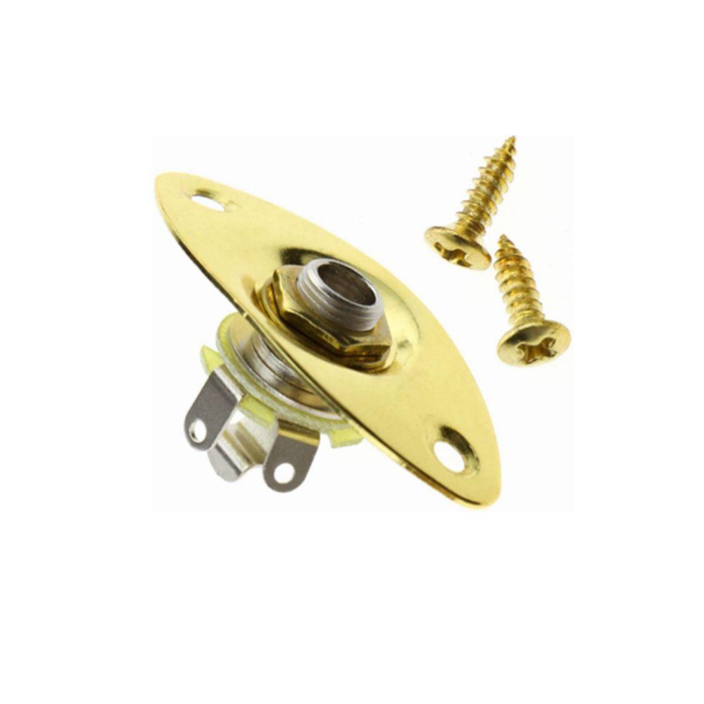 1 pcs Oval Jack Plug Socket for Guitars Electric Chrome Electric Bass Guitar