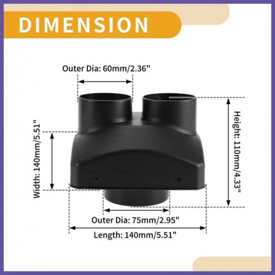 Car Warm Air Vent Outlet Warm Air Ducting Vent Outlet Cover 75mm 60mm 1 Pc New