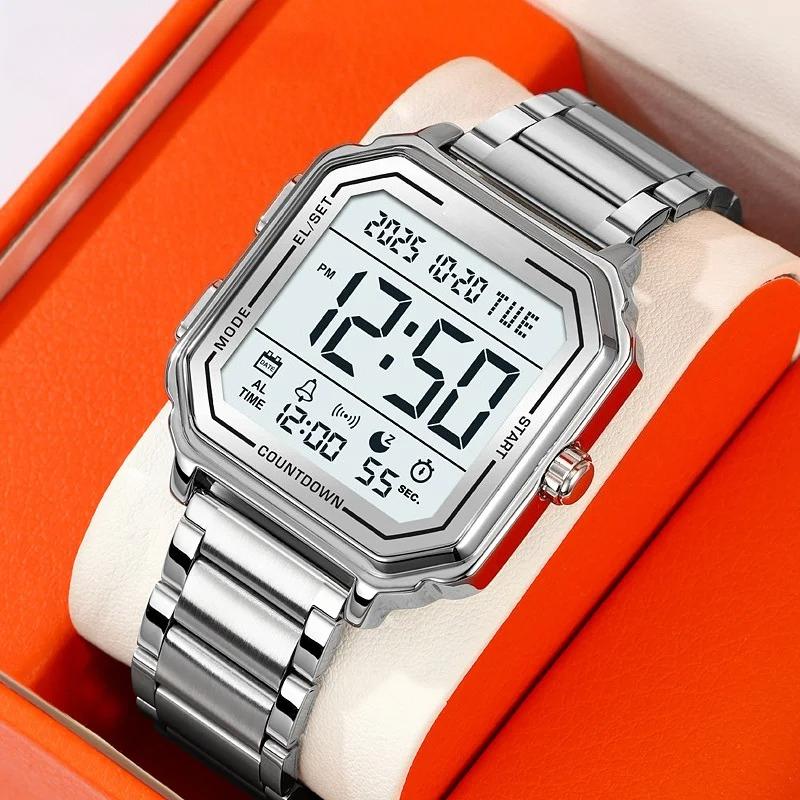 Sport EL Light Casual Watch Chronograph Countdown Stopwatch Digital Wristwatch Mens Clock