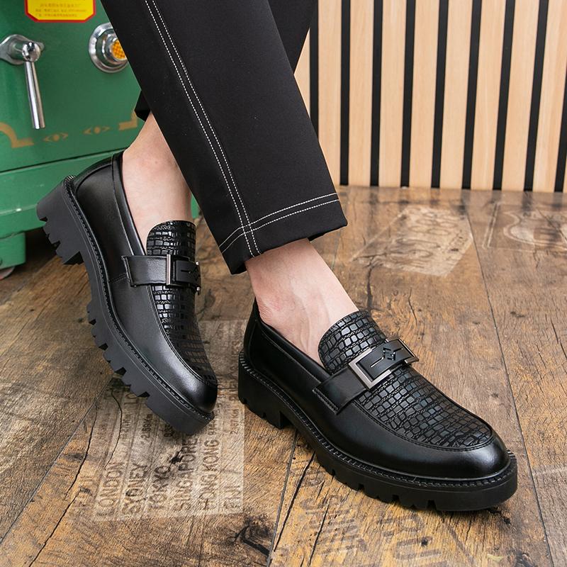 Men Business Casual Loafers Slip-On Dress Shoes Comfortable Leather Office Shoes Gentlemen Formal Non-Slip Penny Driving Shoes