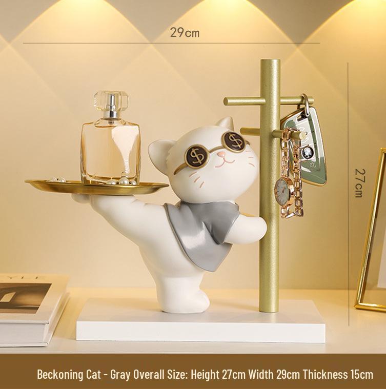 Cat Key Holder Decor – Living Room Tray & New Home Gift