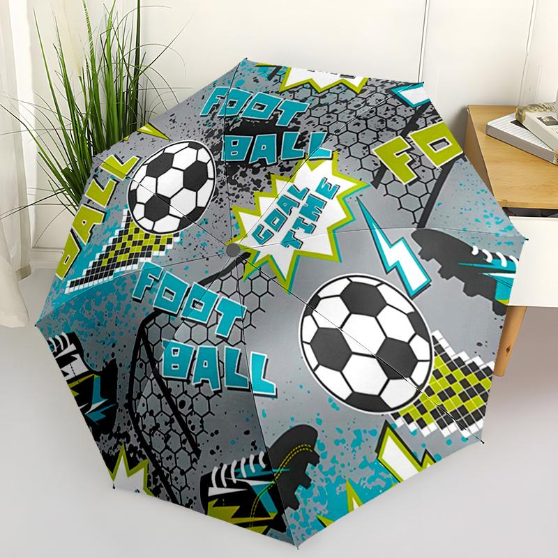 

Umbrella with a Football Design, Great for Outdoor Use. It S Lightweight, Sturdy, And Features an Automatic Folding Mechanism