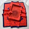 Retro Square Scarf For Women Imitation Silk Scarves Bandanas Luxury Printed Hijab Neckerchief Elegant Beach Shawl Wraps