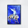 Retro Trick Rider Cowgirl Poster Colorful Cowgirl Abstract Prints Canvas Painting Wall Art Pictures Home Room Vintage Decoration