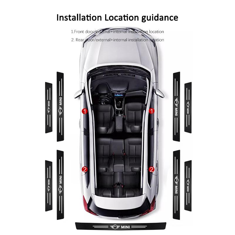 Carbon Fiber Leather Car Door Protection Strip Stickers For MINI Cooper R56 F56 R50 JCW Cabrio Aceman Countryman Clubman WORKS