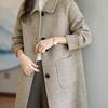 Dicker Wollmantel für Damen Koreanischer Stil Lockerer Schnitt Mittellang Elegant Mode Herbst Winter Neuankömmling Kleinere Größenfreundlich