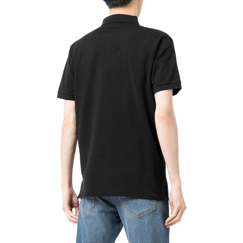 Polo Ralph Lauren Besticktes Kleines Logo Reißverschlusskragen Kurzarm Poloshirt Herren Oberteile Schwarz 710842622-001