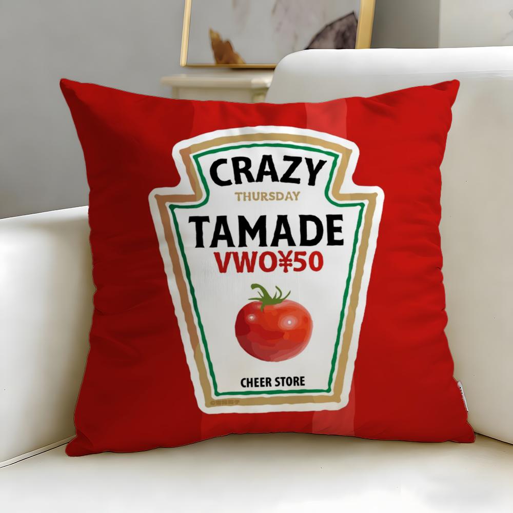 

classic theme Ketchup Label Cushion Cover Soft EasyWash Pillow Case Versatile for Couch Bed Travel and Office 30X30cm