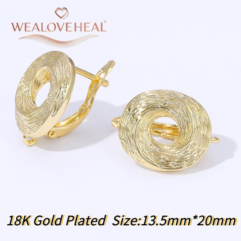 French Circular Thread Earring Hooks Lever Back Open Loop Setting for DIY Earring Clasp Jewelry Making Accessories Findings