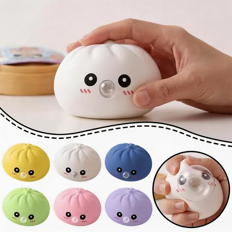 Squeeze Bubble Baozi Squishy Toy Cute Steamed Bun Stress Relief Fidget Toy Portable Desktop Decompression Gift For Office Home