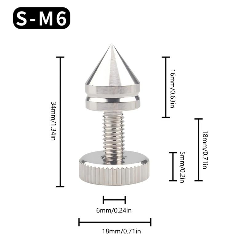 1Set Silver Metal Speaker Spikes Insulation Feet Enhances Sound In HiFi Systems Auditory Isolation Padsr