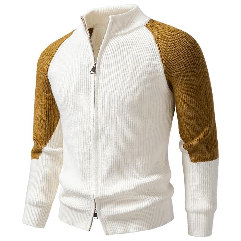 Cardigane cu fermoar pentru bărbați Pulovere cu croială normală Pulovere tricotate Pulovere Cardigane Business Casual pentru bărbați Toamnă Iarnă Guler înalt Mânecă lungă Jachete tricotate