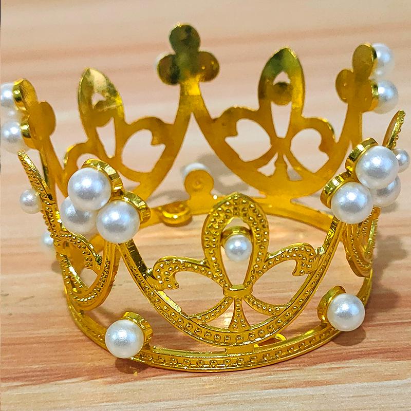 Pearl Crown Bride Cake Topper for Valentine's, Birthday, and Wedding Decor
