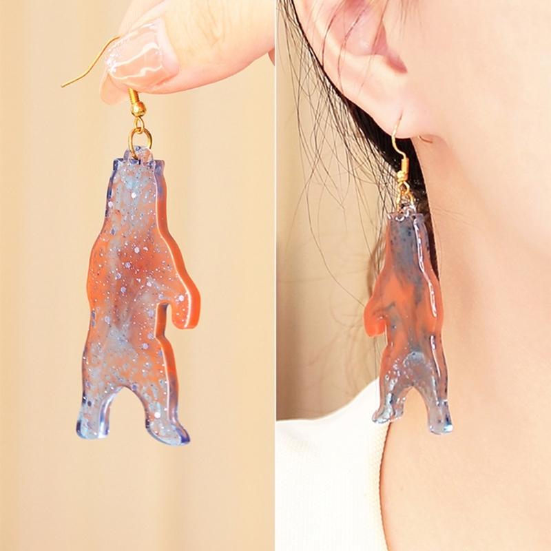 Ear Rings Epoxy Mould Eye Catching Animal Earrings Mold Customized Ear Pendant Silicone Molds for Craft Enthusiasts