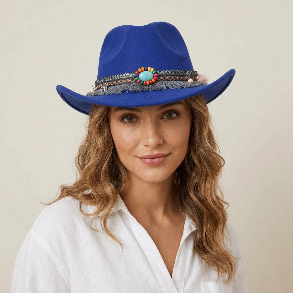 Solid Color Cowgirl Jazz Hat Woolen Top Hat Punk Party Cosplay Hat Bucket Hats