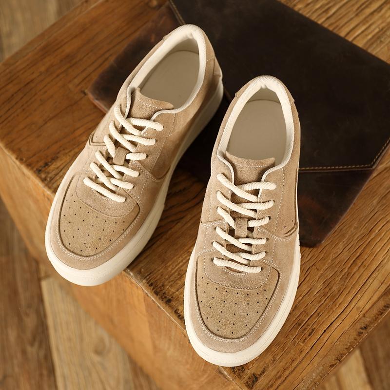 

Толстая подошва роскошная обувь для мужчин 2024 осень новые классические мужские кроссовки мужские кожаные ретро шнуровка повседневные кожаные туфли с круглым носком 44 хаки