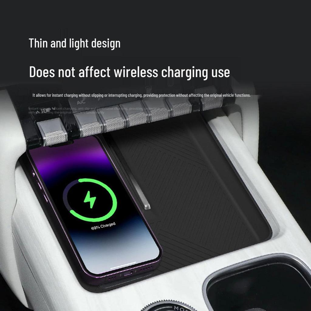 Wireless Charging Pad for Chery iCAR V27: Silicone Console Accessory for Mobile Phones