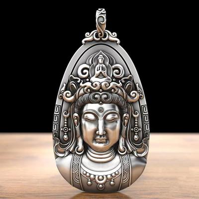 HX Pánský přívěsek Buddha Avalokitesvara Buddha přívěsek Pánský originální Avalokitesvara Avatar Retro náhrdelník Pánské přívěsky Muž