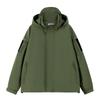 Men Fake Two Loose Work Jackets Trendy Plankton Hooded Charge Top Coat