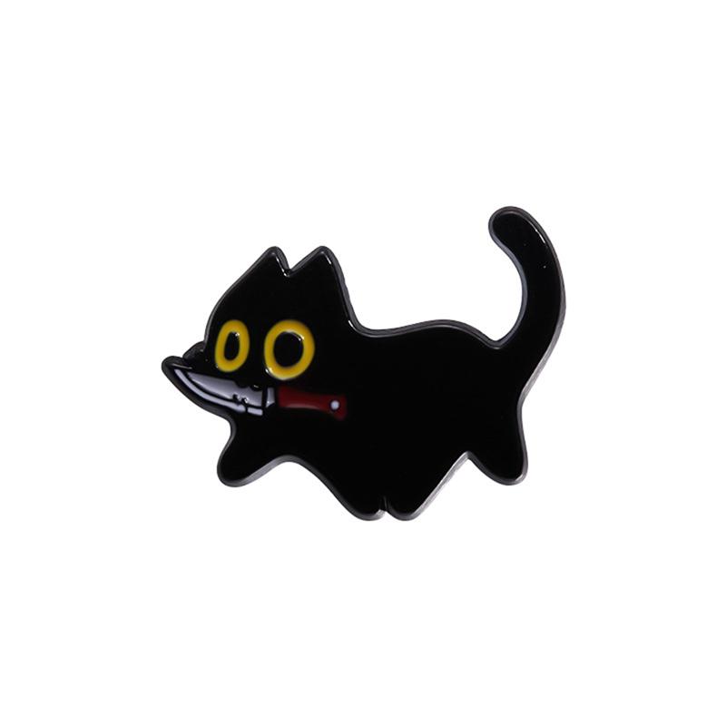 Cartoon Große Augen Schwarz Cay Emaille Pins Niedliche Kätzchen Tier Broschen Revers Rucksack Abzeichen Schmuck Zubehör Geschenke für Freunde