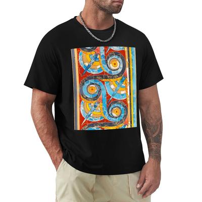 Minoan Fresco Spiral Ca 14001200 BC TShirt Luxury Designer Funny Meme Tshirts Sports Fans Clothing for Men