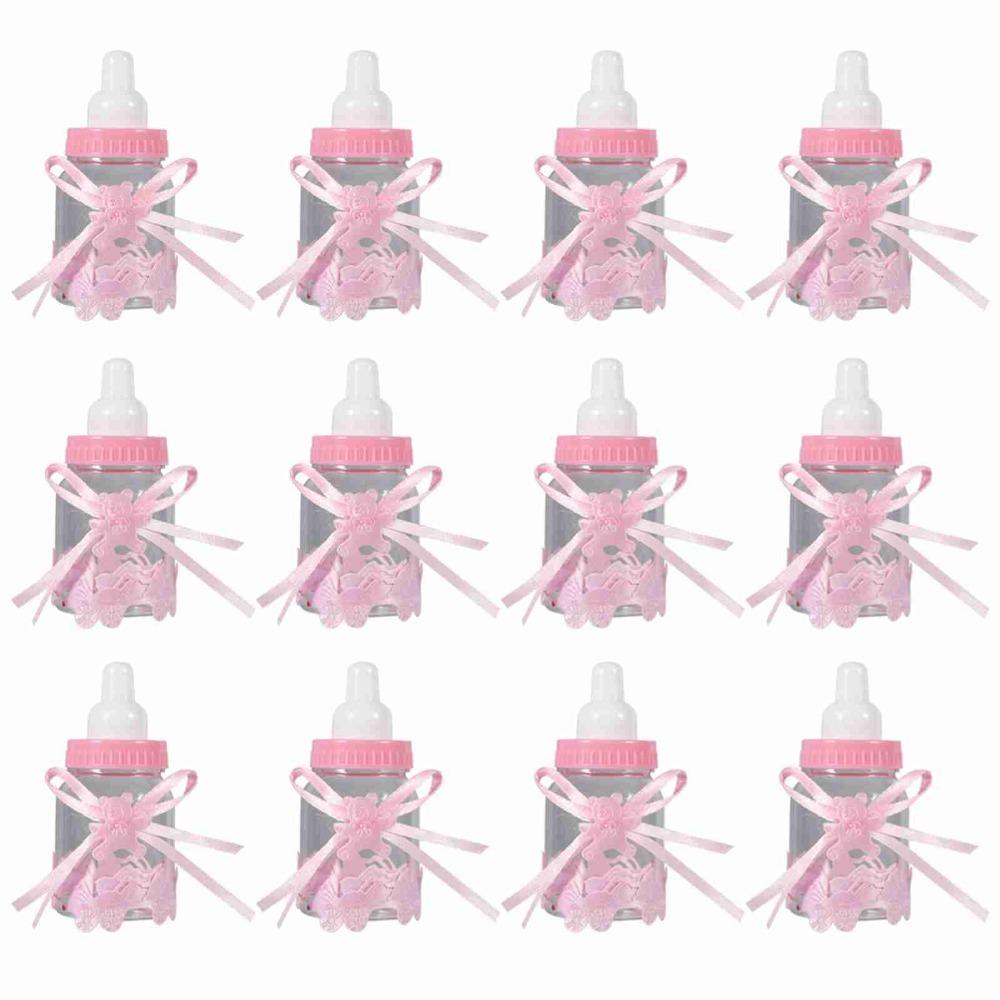 12pcs With Ribbons Candy Chocolate Bottles Mini Milk Bottles Candy Present Bottles  Home Party Decor