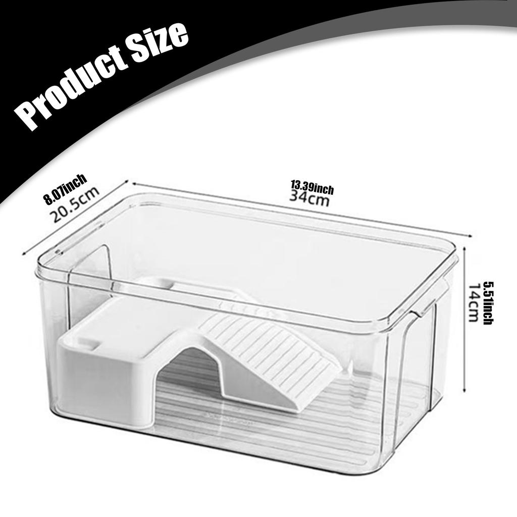 Turtle Tank with Basking Ramp Reptile Habitat Pet Terrariums for Frog Hermit Crabs Amphibians Breeding Feeding Container